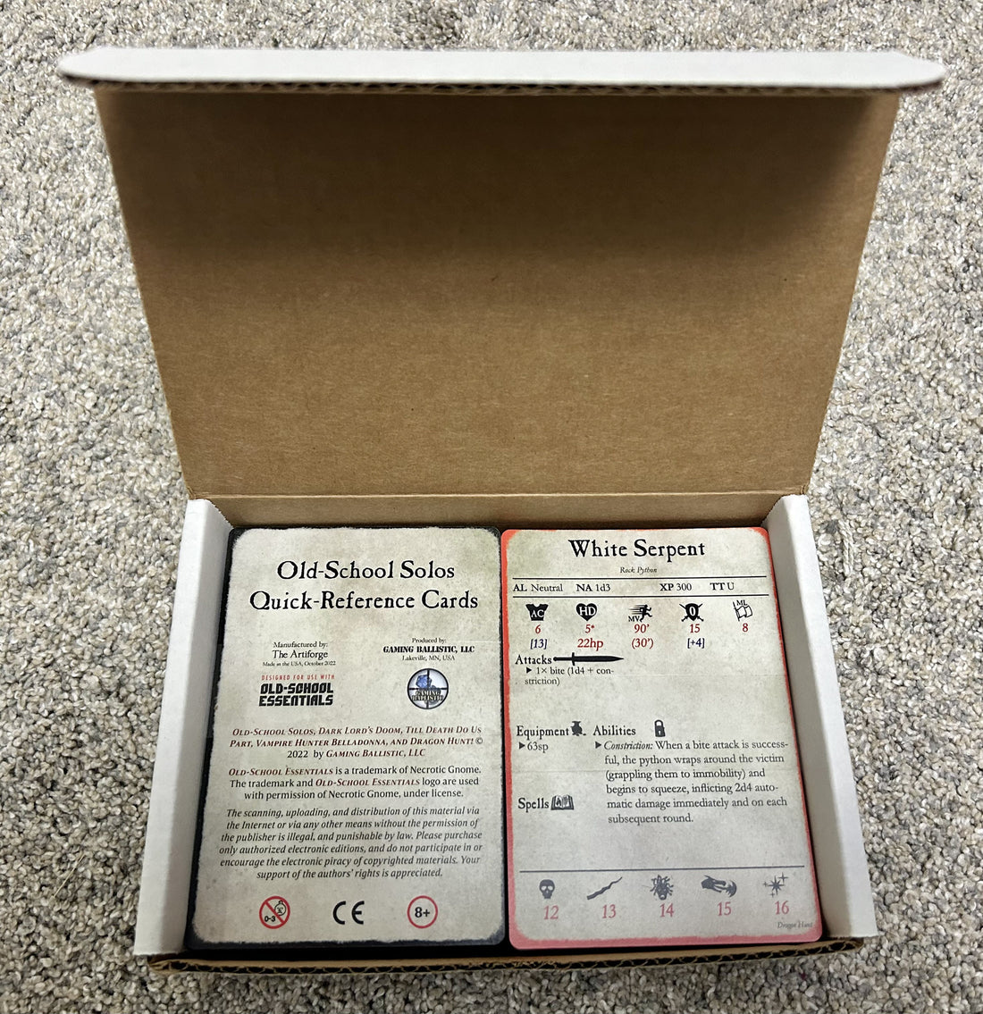 Old-School Solos Quick Reference Cards
