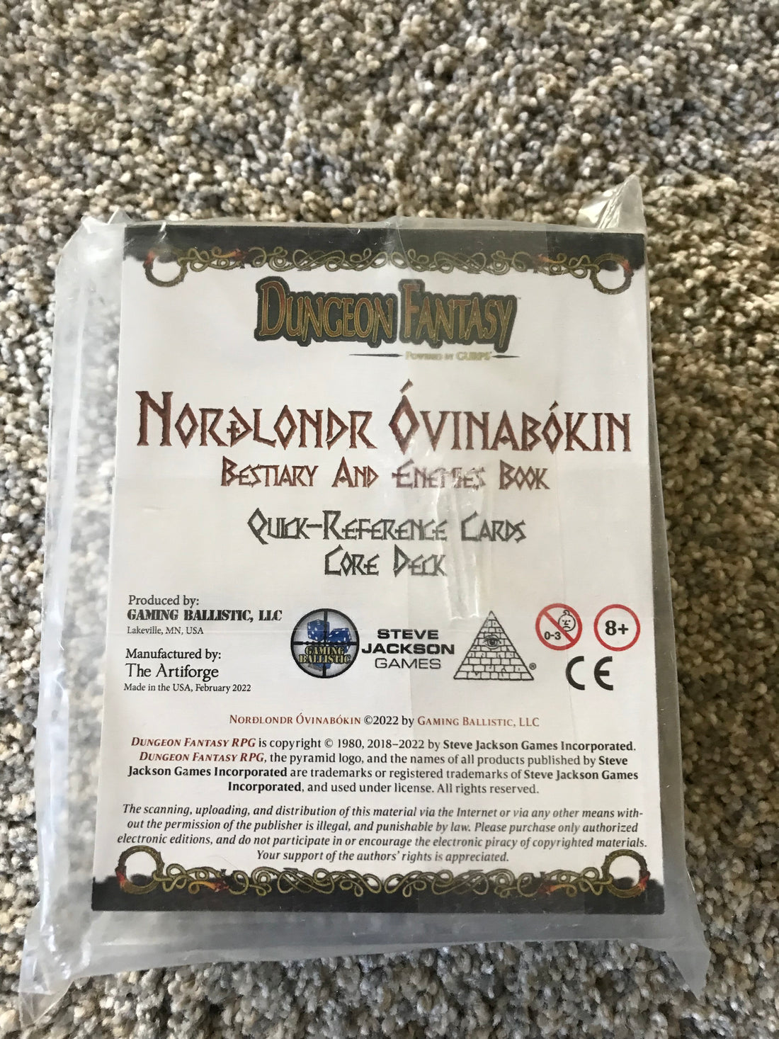 Nordlondr Bestiary Monster Reference Cards - Core Deck