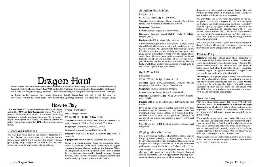 Dragon Hunt! (The Fantasy Trip)