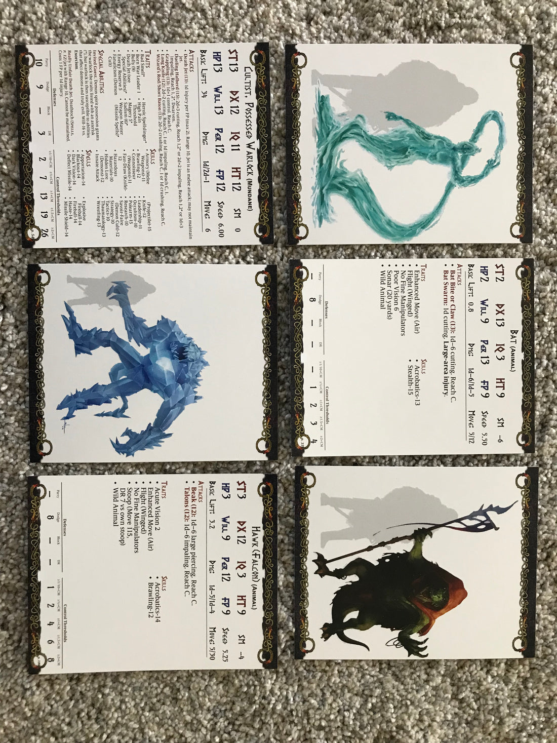 Nordlondr Bestiary Monster Reference Cards - Core Deck