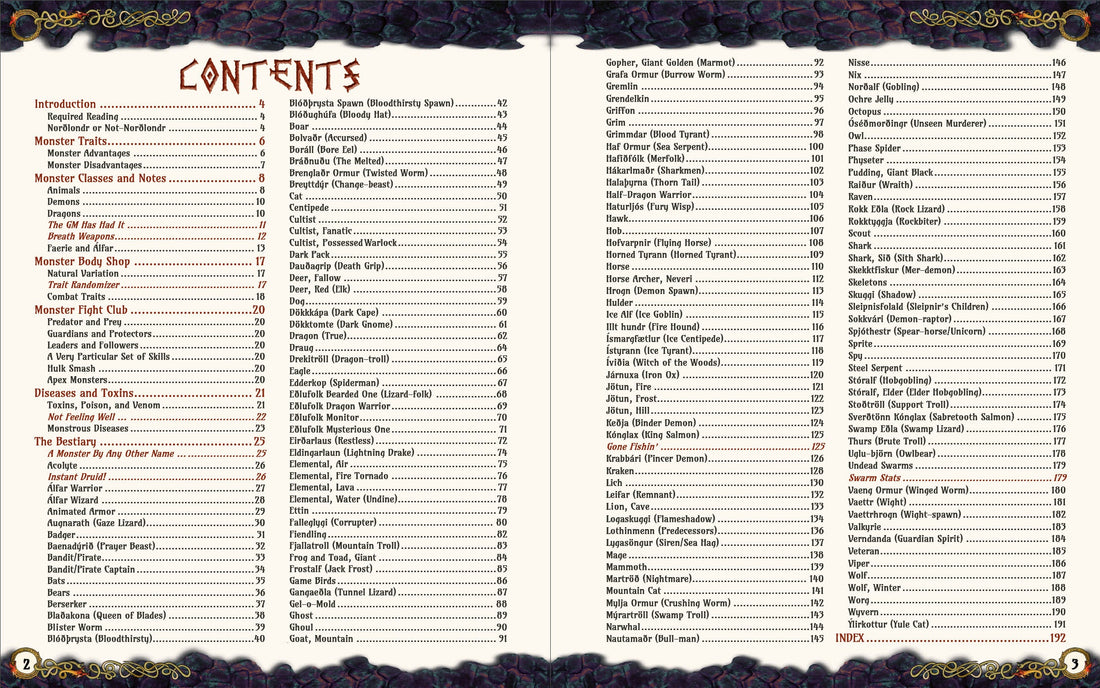 Nordlondr Ovinabokin: Bestiary and Enemies Book