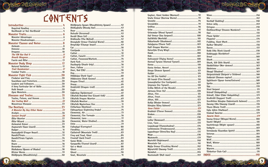 Nordlondr Ovinabokin: Bestiary and Enemies Book